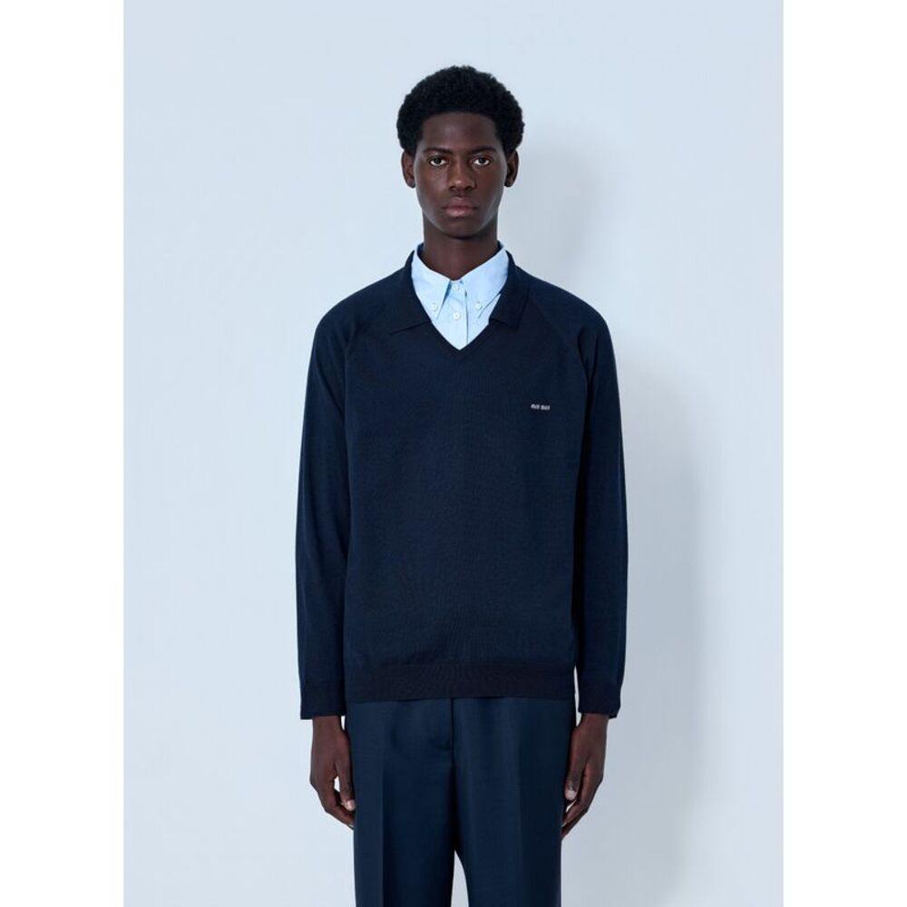 Miu Miu Men V-Neck Knit Sweater